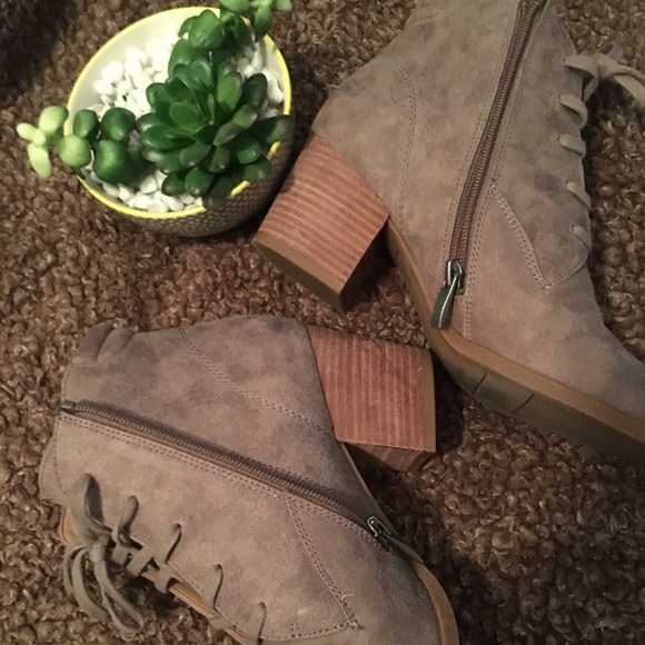 Gray Suade Booties - Picture 2 of 6